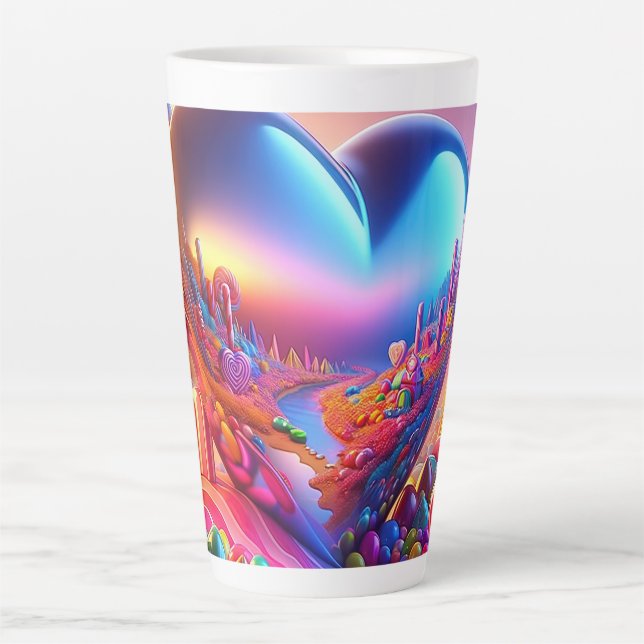Caneca De Café Latte Candyland Pinball Heart Mug (Frente)