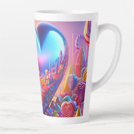 Caneca De Café Latte Candyland Pinball Heart Mug