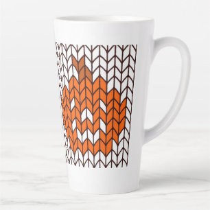 CANECA DE CAFÉ LATTE CANECA ALTA DE MALHA PARA LATTE COM JACK-O-LANTERN