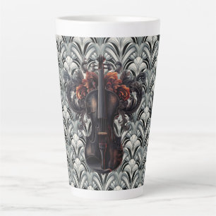 Caneca De Café Latte Caneca de Cerâmica Latte em GMajor Art Déco Violin