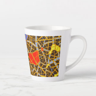 Caneca De Café Latte Caneca de Latte 12 oz – Arte Abstrata Dourada por