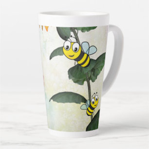 Caneca De Café Latte Caneca de Latte Abelha Girassol
