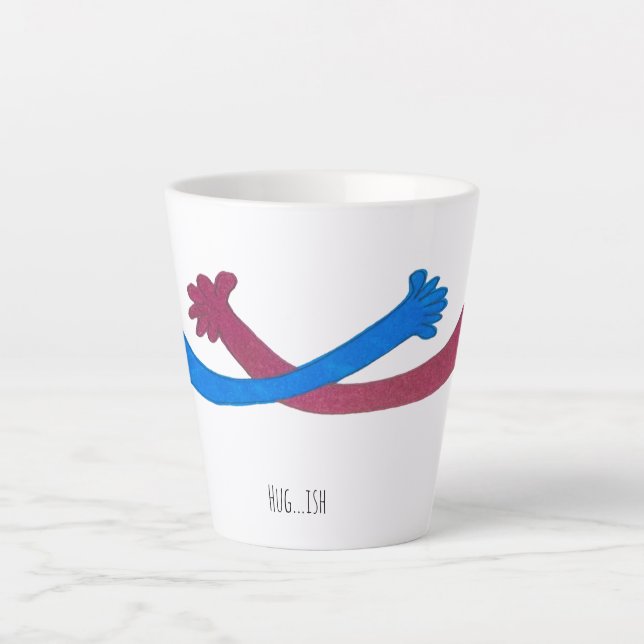 Caneca De Café Latte Caneca de Latte Abraço...Ish, sinta-se amado em ca (Frente)