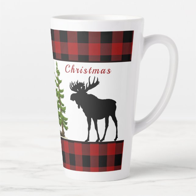 Caneca De Café Latte Caneca de Latte Alce Natal Feliz (Direita)