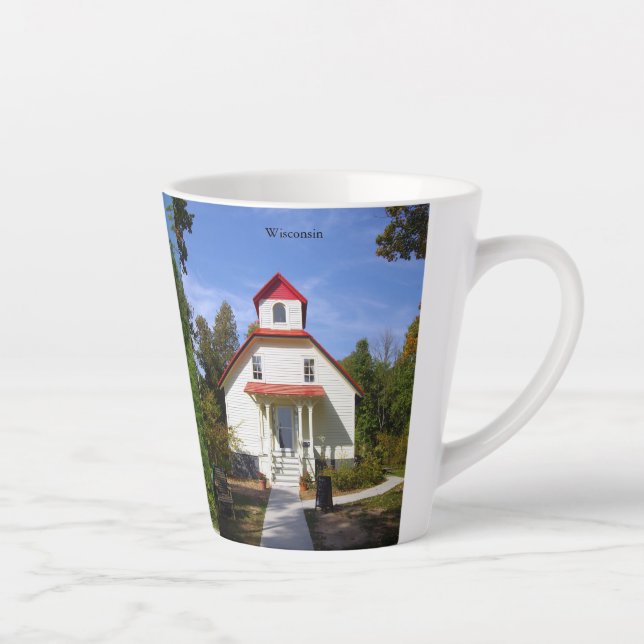 Caneca De Café Latte caneca de latte Baileys Harbor Range Lights (Direita)