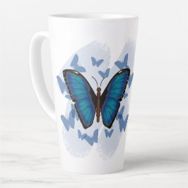 Caneca De Café Latte Caneca de Latte - Borboleta Azul