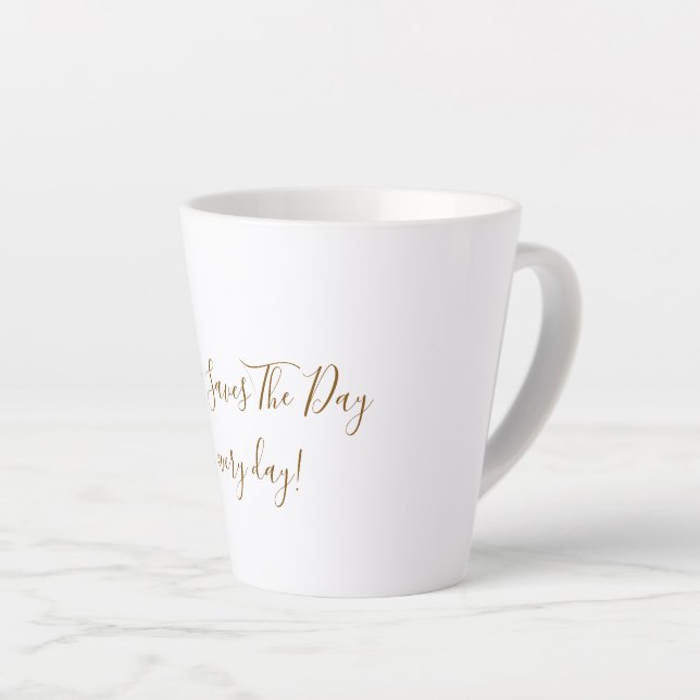 Caneca De Café Latte Caneca de Latte Branca Grande (Ângulo direito)