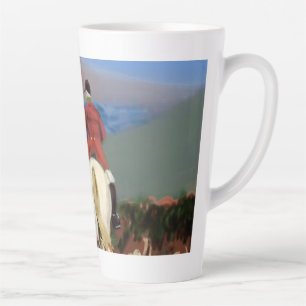 Caneca De Café Latte Caneca de latte Cavalo e cães de caça