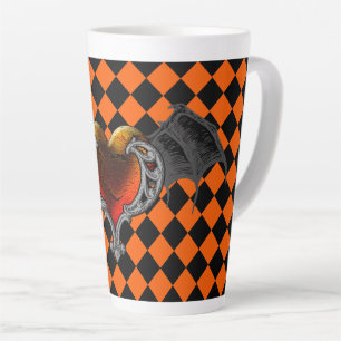 Caneca De Café Latte Caneca de Latte com Coração Laranja e Asas de Morc