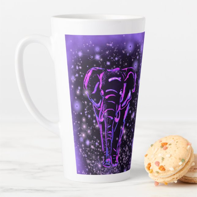 Caneca De Café Latte Caneca de Latte com Elefante Roxo (In Situ)