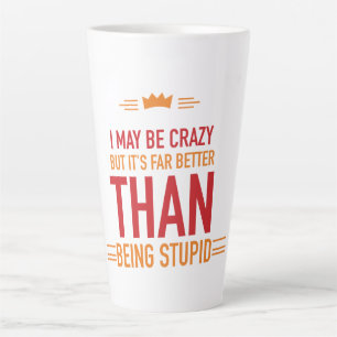 Caneca De Café Latte Caneca de latte com letras 'Eu posso ser louco'