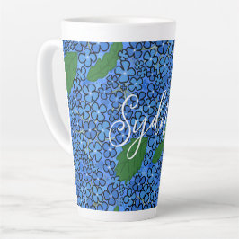 Caneca De Café Latte Caneca de Latte com Nome Pessoal Arte Floral