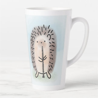 Caneca De Café Latte Caneca de Latte com Ouriço Tocando Clarinete