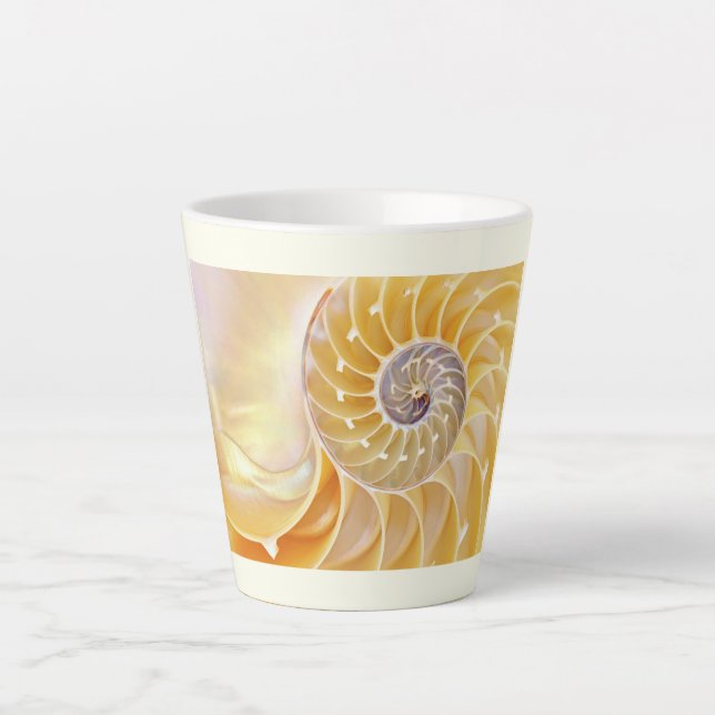 Caneca De Café Latte Caneca de Latte Concha de Nautilus (Frente)