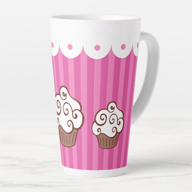 Caneca De Café Latte Caneca de Latte Cupcake (Ângulo direito)