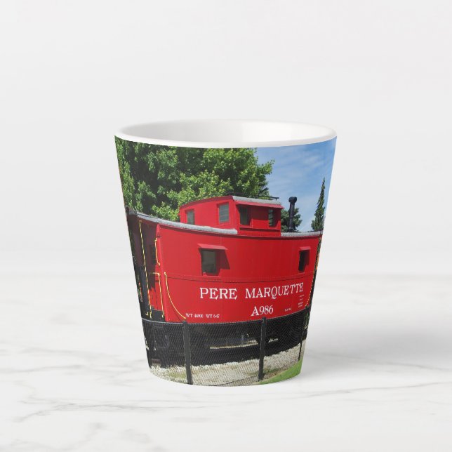Caneca De Café Latte Caneca de latte da cabine de ré Pere Marquette (Frente)