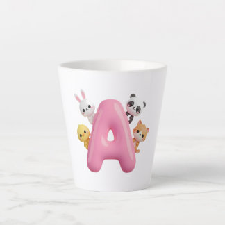 Caneca De Café Latte Caneca de Latte de Cerâmica com Letra A em Balão R