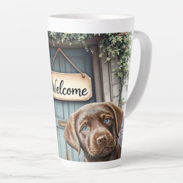 Caneca De Café Latte Caneca de Latte de Cerâmica Labrador (Ângulo direito)