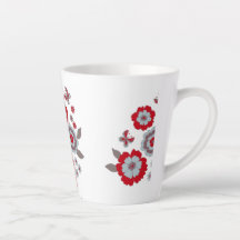 Caneca de Latte de Flor Chic Moderna Elegante