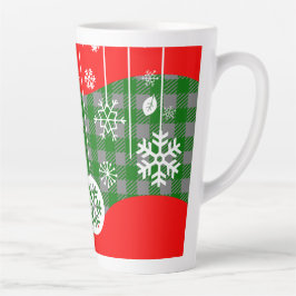 Caneca De Café Latte Caneca de Latte de Natal – Ornamentos Brancos