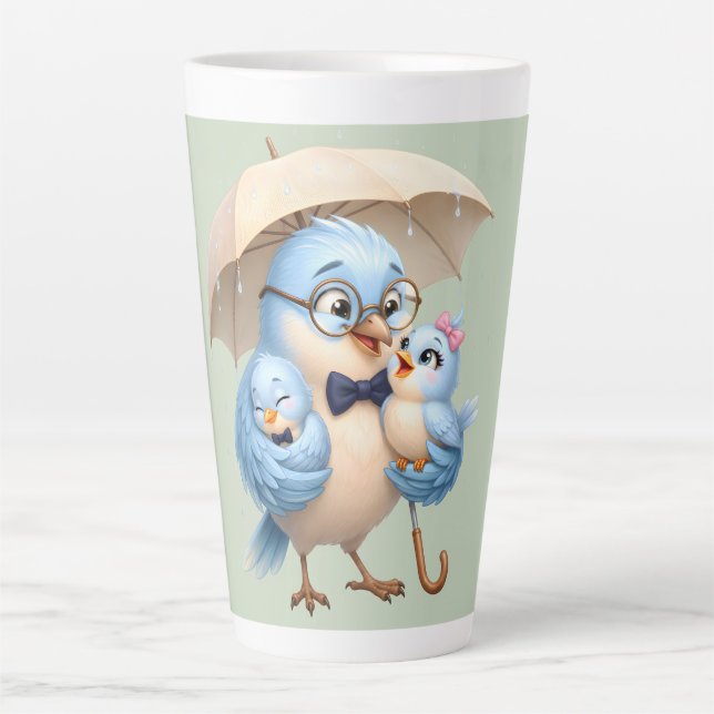 Caneca De Café Latte Caneca de Latte de Pássaro Fofo Para o Papai (Frente)