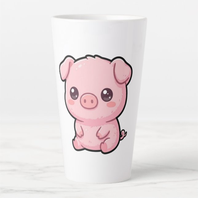 Caneca De Café Latte Caneca de Latte de Porquinho Fofinho (Frente)