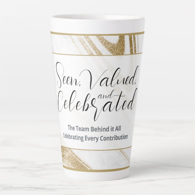 Caneca De Café Latte Caneca de Latte de Reconhecimento | Presente Elega (Frente)
