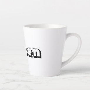 Caneca De Café Latte Caneca de latte de texto preto para mulheres Paken