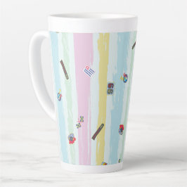 Caneca De Café Latte Caneca de Latte – Desenho de Corrida Pastel Esport