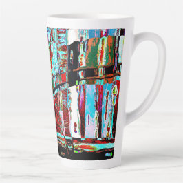 Caneca De Café Latte Caneca de Latte – Design Abstrato de Colapso e Ref