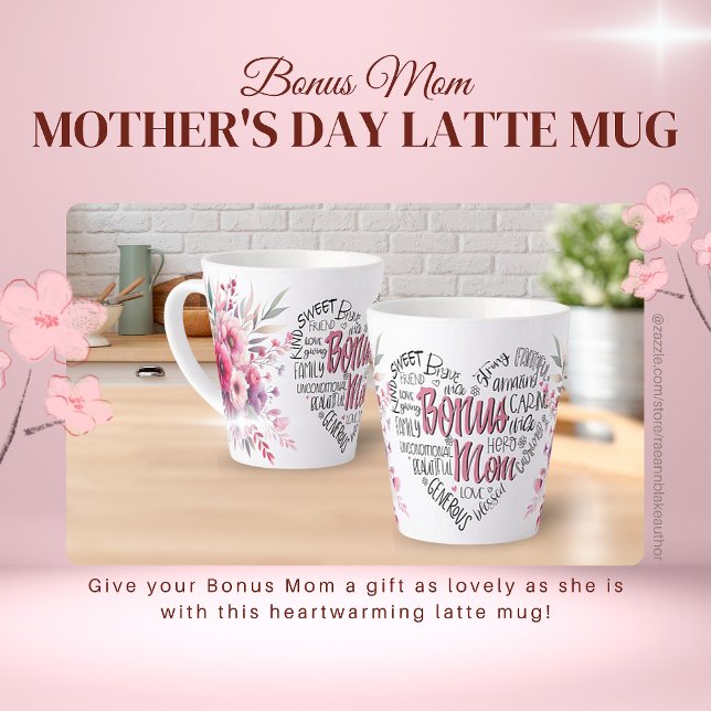 Caneca De Café Latte Caneca de Latte do Dia das Mães para Mãe Bonus (Criador carregado)