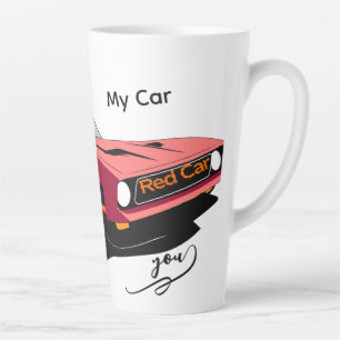 Caneca De Café Latte Caneca de Latte do Grande Carro Vermelho – Texto P
