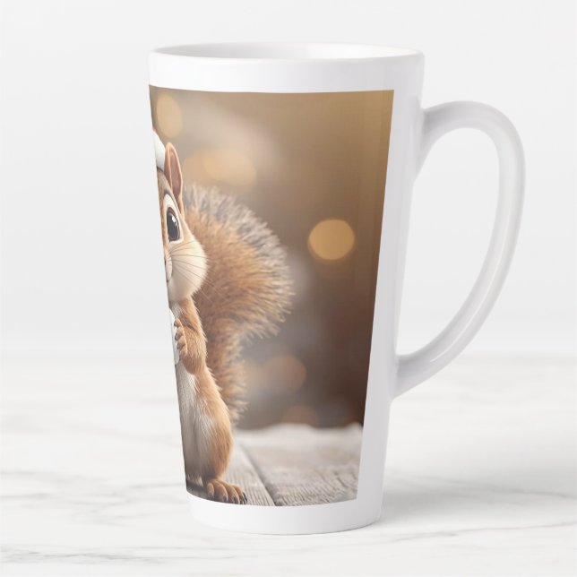 Caneca De Café Latte Caneca de Latte Esquilo de Natal Fofo (Direita)