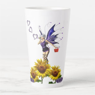 Caneca De Café Latte Caneca de Latte Fada do Girassol