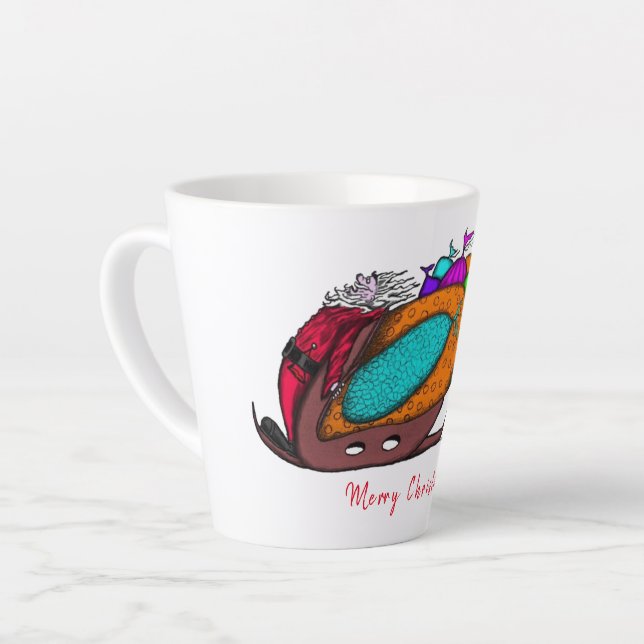 Caneca De Café Latte Caneca de Latte Feliz Natal (Ângulo esquerdo)