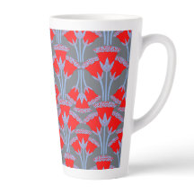 Caneca de Latte Flor de Campainha Vermelha | One O