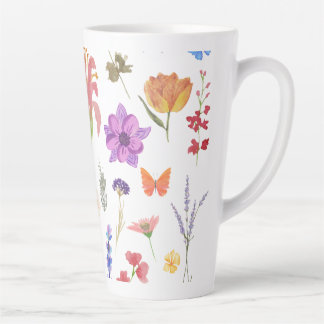 Caneca De Café Latte Caneca de Latte Floral Botânica | Presente para El