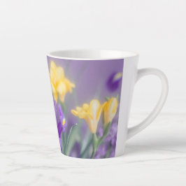 Caneca De Café Latte Caneca de latte floral de primavera