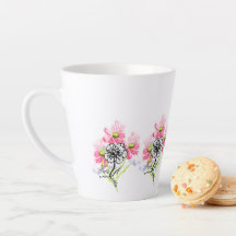 Caneca de Latte : Flores Selvagens