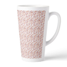 Caneca de Latte Grande Corações em Dourado Rosa Dr