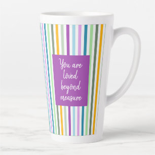 Caneca De Café Latte Caneca de Latte listras felizes multicolorida Dia