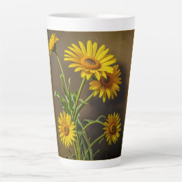 Caneca De Café Latte Caneca de Latte (Margaridas Amarelas)