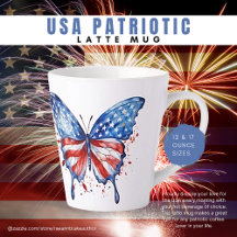Caneca de Latte Patriótica dos EUA