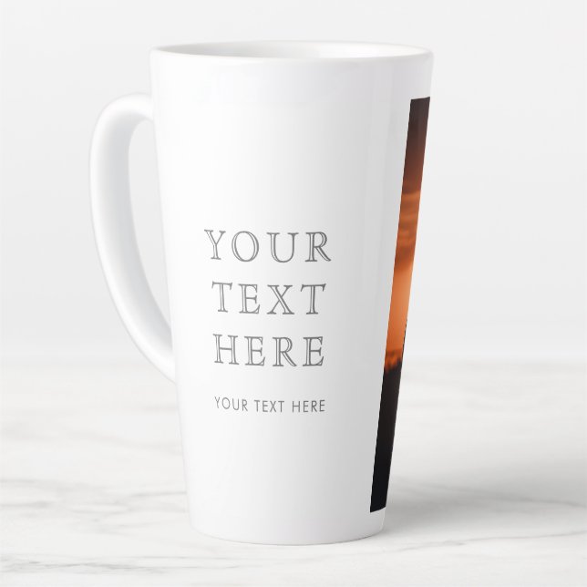 Caneca De Café Latte Caneca de Latte Personalizada com Texto e Foto (Ângulo esquerdo)