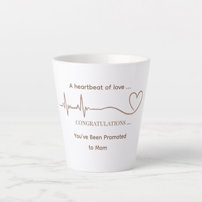 Caneca De Café Latte Caneca de Latte Personalizada 'Promovida a Mamãe'  (Frente)