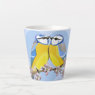 Caneca De Café Latte Caneca de Latte Romântica Eurasiática Chikadee