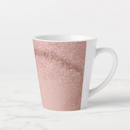 Caneca De Café Latte Caneca de Latte Rosa com Brilho em Dourado Rosado