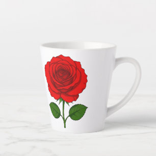Caneca De Café Latte Caneca de Latte Rosas Vermelhas