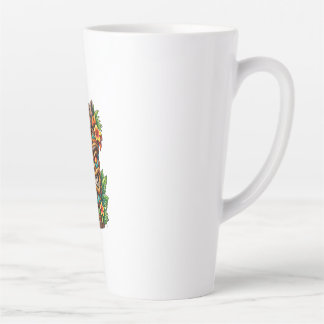 Caneca De Café Latte Caneca de Latte Tiki Coroa de Palma Dourada