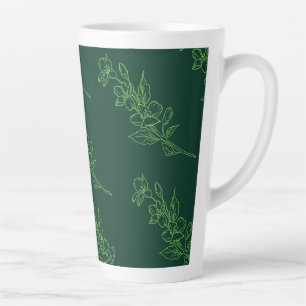 Caneca De Café Latte Caneca de Latte Verde Escuro - Arte Minimalista de
